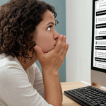 A person looking overwhelmed and burdened by the incessant demands of modern life, with subtle digital and urban elements in the background, transitioning to a moment of revelation and clarity. This individual is either discussing insights with a supportive wellness coordinator or observing a visual representation of their internal 'stress test' results, leading to a sense of understanding and a clear path forward. The scene should convey initial struggle giving way to guided hope and self-awareness. Soft, insightful lighting.