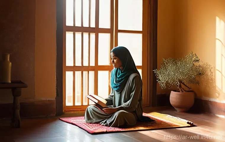 웰빙코디네이터와 협동 프로젝트 - **Prompt 1: Golden Morning Routine for Self-Reflection**
    A serene and softly lit image of an Ara...